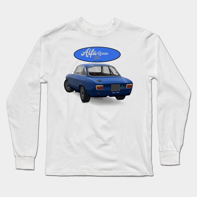 ALFA ROMEO GTA Blue Back Long Sleeve T-Shirt by PjesusArt